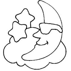 Dibujo para colorear: Luna Creciente (Naturaleza y Estaciones) #162666 - Dibujos para Colorear e Imprimir Gratis