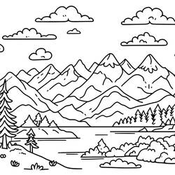 Dibujo Montaña (Naturaleza y Estaciones) #201830 para imprimir y colorear