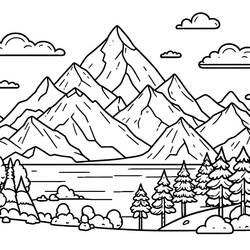 Dibujo Montaña (Naturaleza y Estaciones) #201831 para imprimir y colorear