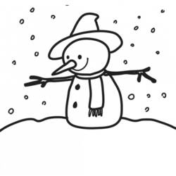 Dibujo para colorear: Muñeco de Nieve (Naturaleza y Estaciones) #89175 - Dibujos para Colorear e Imprimir Gratis