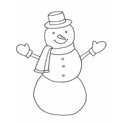 Dibujo para colorear: Muñeco de Nieve (Naturaleza y Estaciones) #89182 - Dibujos para Colorear e Imprimir Gratis
