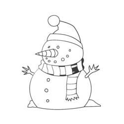Dibujo Muñeco de Nieve (Naturaleza y Estaciones) #89185 para imprimir y colorear