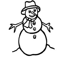 Dibujo para colorear: Muñeco de Nieve (Naturaleza y Estaciones) #89202 - Dibujos para Colorear e Imprimir Gratis