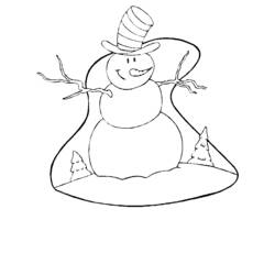 Dibujo Muñeco de Nieve (Naturaleza y Estaciones) #89304 para imprimir y colorear