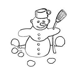 Dibujo Muñeco de Nieve (Naturaleza y Estaciones) #89366 para imprimir y colorear