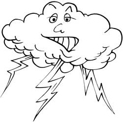 Dibujo para colorear: Nube y Tormenta (Naturaleza y Estaciones) #193526 - Dibujos para Colorear e Imprimir Gratis