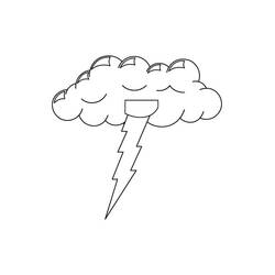 Dibujo para colorear: Nube y Tormenta (Naturaleza y Estaciones) #193528 - Dibujos para Colorear e Imprimir Gratis