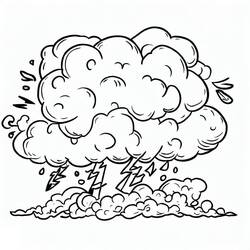 Dibujo para colorear: Nube y Tormenta (Naturaleza y Estaciones) #193534 - Dibujos para Colorear e Imprimir Gratis