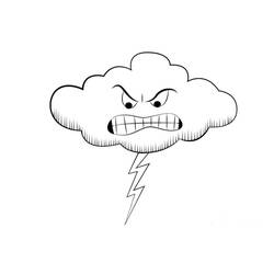 Dibujo para colorear: Nube y Tormenta (Naturaleza y Estaciones) #193537 - Dibujos para Colorear e Imprimir Gratis