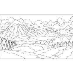 Dibujo para colorear: Paisaje (Naturaleza y Estaciones) #194010 - Dibujos para Colorear e Imprimir Gratis
