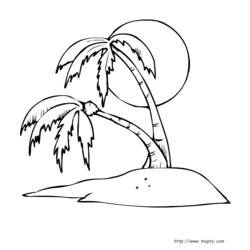 Dibujo para colorear: Palmera (Naturaleza y Estaciones) #161182 - Dibujos para Colorear e Imprimir Gratis