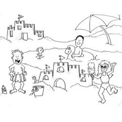 Dibujo para colorear: Playa (Naturaleza y Estaciones) #158966 - Dibujos para Colorear e Imprimir Gratis