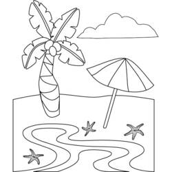 Dibujo para colorear: Playa (Naturaleza y Estaciones) #158968 - Dibujos para Colorear e Imprimir Gratis