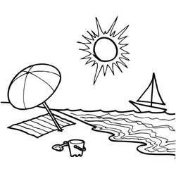 Dibujo para colorear: Playa (Naturaleza y Estaciones) #158973 - Dibujos para Colorear e Imprimir Gratis