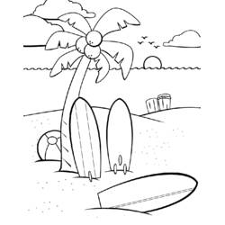 Dibujo para colorear: Playa (Naturaleza y Estaciones) #159002 - Dibujos para Colorear e Imprimir Gratis