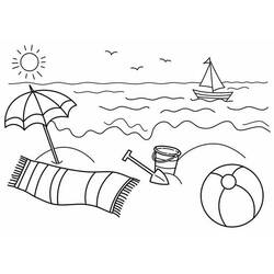 Dibujo para colorear: Playa (Naturaleza y Estaciones) #159019 - Dibujos para Colorear e Imprimir Gratis