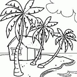 Dibujo para colorear: Playa (Naturaleza y Estaciones) #159027 - Dibujos para Colorear e Imprimir Gratis