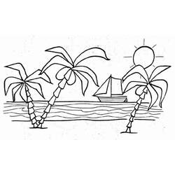 Dibujo para colorear: Playa (Naturaleza y Estaciones) #159036 - Dibujos para Colorear e Imprimir Gratis