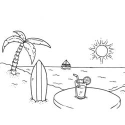 Dibujo para colorear: Playa (Naturaleza y Estaciones) #159116 - Dibujos para Colorear e Imprimir Gratis