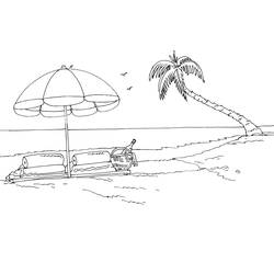Dibujo para colorear: Playa (Naturaleza y Estaciones) #159119 - Dibujos para Colorear e Imprimir Gratis