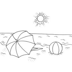 Dibujo para colorear: Playa (Naturaleza y Estaciones) #159171 - Dibujos para Colorear e Imprimir Gratis
