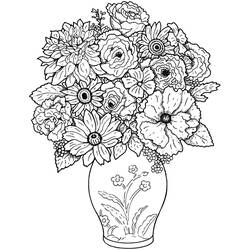 Dibujo para colorear: Ramo de Flores (Naturaleza y Estaciones) #160763 - Dibujos para Colorear e Imprimir Gratis