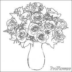 Dibujo para colorear: Ramo de Flores (Naturaleza y Estaciones) #160825 - Dibujos para Colorear e Imprimir Gratis