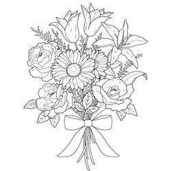 Dibujo para colorear: Ramo de Flores (Naturaleza y Estaciones) #160879 - Dibujos para Colorear e Imprimir Gratis