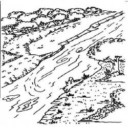 Dibujo para colorear: Río (Naturaleza y Estaciones) #188040 - Dibujos para Colorear e Imprimir Gratis