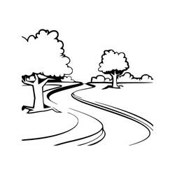 Dibujo para colorear: Río (Naturaleza y Estaciones) #188048 - Dibujos para Colorear e Imprimir Gratis