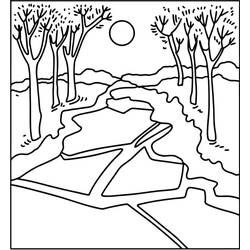 Dibujo para colorear: Río (Naturaleza y Estaciones) #188049 - Dibujos para Colorear e Imprimir Gratis