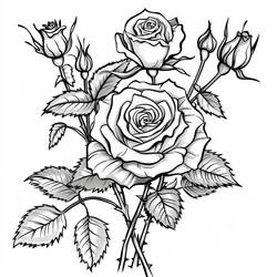 Dibujo Rosas (Naturaleza y Estaciones) #218721 para imprimir y colorear
