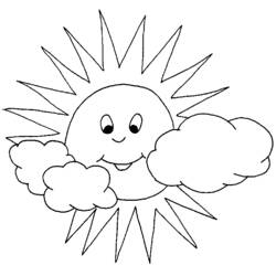 Dibujo para colorear: Sol y Nube (Naturaleza y Estaciones) #156172 - Dibujos para Colorear e Imprimir Gratis