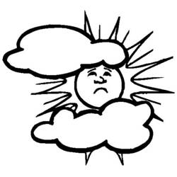 Dibujo para colorear: Sol y Nube (Naturaleza y Estaciones) #156173 - Dibujos para Colorear e Imprimir Gratis