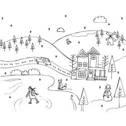 Dibujo para colorear: Temporada de Invierno (Naturaleza y Estaciones) #164566 - Dibujos para Colorear e Imprimir Gratis