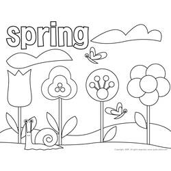 Dibujo para colorear: Temporada de Primavera (Naturaleza y Estaciones) #164790 - Dibujos para Colorear e Imprimir Gratis