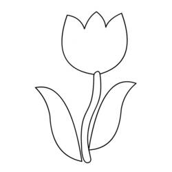 Dibujo para colorear: Tulipán (Naturaleza y Estaciones) #161625 - Dibujos para Colorear e Imprimir Gratis