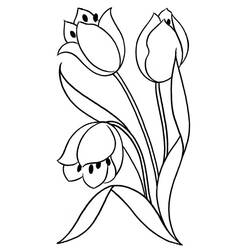 Dibujo para colorear: Tulipán (Naturaleza y Estaciones) #161748 - Dibujos para Colorear e Imprimir Gratis