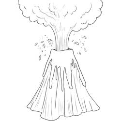 Dibujo para colorear: Volcán (Naturaleza y Estaciones) #166566 - Dibujos para Colorear e Imprimir Gratis