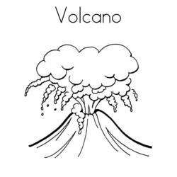Dibujo para colorear: Volcán (Naturaleza y Estaciones) #166568 - Dibujos para Colorear e Imprimir Gratis