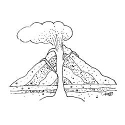 Dibujo para colorear: Volcán (Naturaleza y Estaciones) #166571 - Dibujos para Colorear e Imprimir Gratis