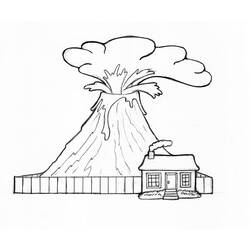 Dibujo para colorear: Volcán (Naturaleza y Estaciones) #166574 - Dibujos para Colorear e Imprimir Gratis