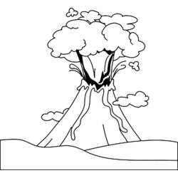 Dibujo para colorear: Volcán (Naturaleza y Estaciones) #166575 - Dibujos para Colorear e Imprimir Gratis
