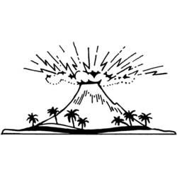 Dibujo para colorear: Volcán (Naturaleza y Estaciones) #166576 - Dibujos para Colorear e Imprimir Gratis