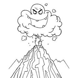 Dibujo para colorear: Volcán (Naturaleza y Estaciones) #166578 - Dibujos para Colorear e Imprimir Gratis