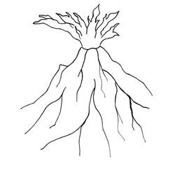Dibujo para colorear: Volcán (Naturaleza y Estaciones) #166584 - Dibujos para Colorear e Imprimir Gratis