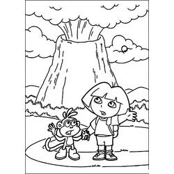 Dibujo para colorear: Volcán (Naturaleza y Estaciones) #166585 - Dibujos para Colorear e Imprimir Gratis