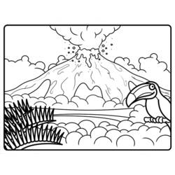 Dibujo para colorear: Volcán (Naturaleza y Estaciones) #166609 - Dibujos para Colorear e Imprimir Gratis