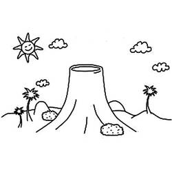Dibujo para colorear: Volcán (Naturaleza y Estaciones) #166612 - Dibujos para Colorear e Imprimir Gratis