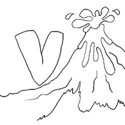 Dibujo para colorear: Volcán (Naturaleza y Estaciones) #166618 - Dibujos para Colorear e Imprimir Gratis